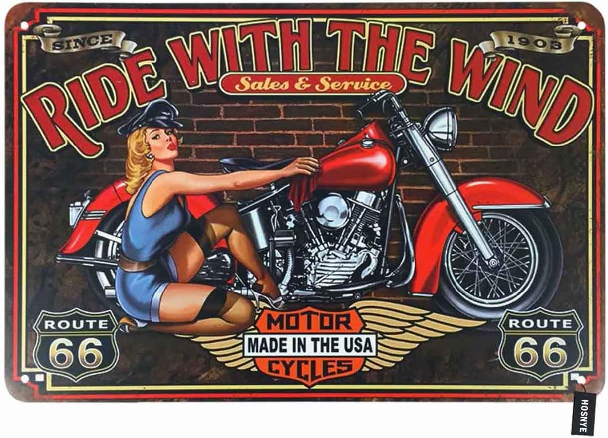 HOSNYE Motor Cycles Pin Up Gir - огляд і ціна Cycling Quote